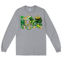 Heather Grey nurse st patrick Long Sleeve Tee - FaDigitalArtStudio