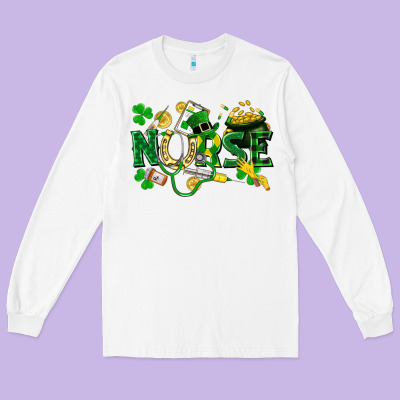 Nurse St Patrick Long Sleeve Tee Designed By Fadigitalartstudio