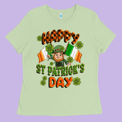 Happy St Patricks Day Ladies Tee Designed By Cowgirlartshop