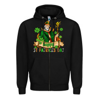 Black happy st patricks day with st patricks Zipper Hoodie - AdoDesignShop