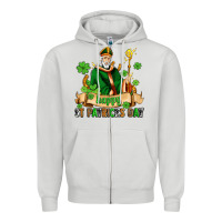 Dove Grey happy st patricks day with st patricks Zipper Hoodie - AdoDesignShop