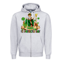 Heather Grey happy st patricks day with st patricks Zipper Hoodie - AdoDesignShop