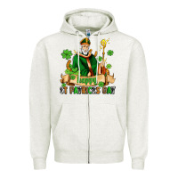 Oatmeal Heather happy st patricks day with st patricks Zipper Hoodie - AdoDesignShop