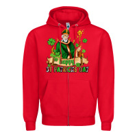 Red happy st patricks day with st patricks Zipper Hoodie - AdoDesignShop