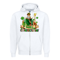 White happy st patricks day with st patricks Zipper Hoodie - AdoDesignShop