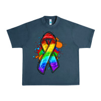 Midnight Navy Pride ribbon Urban Heavy Tee - FaDigitalArtStudio