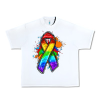 White Pride ribbon Urban Heavy Tee - FaDigitalArtStudio