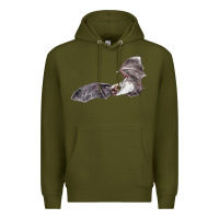 Army Green mexican free tailed bat Premium Hoodie - LillyAllenDesigns