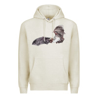 Oatmeal Heather mexican free tailed bat Premium Hoodie - LillyAllenDesigns