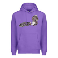 Purple mexican free tailed bat Premium Hoodie - LillyAllenDesigns