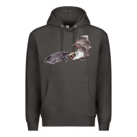 Smoke mexican free tailed bat Premium Hoodie - LillyAllenDesigns