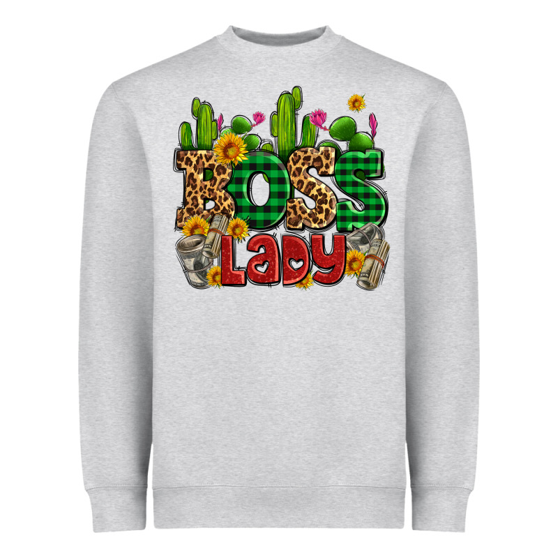 Boss Lady With Money And Cactus Heavyweight Sweatshirt by AdoDesignShop | Teevron