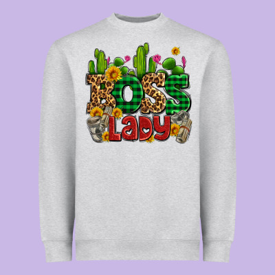Boss Lady With Money And Cactus Heavyweight Sweatshirt Designed By Adodesignshop