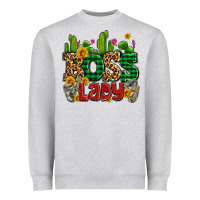 Heather Grey boss lady with money and cactus Heavyweight Sweatshirt - AdoDesignShop