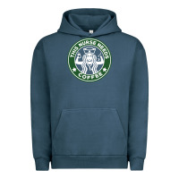 Pigment Midnight Navy nurse needs coffee lover Urban Hoodie - linhVisuals