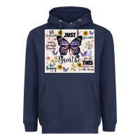 Navy just breathe Heavyweight Hoodie - JahusDesignShop