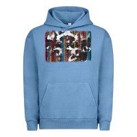 Pigment Pebble Blue cowhide, leopard serape backgraund Urban Hoodie - JahusDesignShop