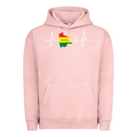 Pigment Salmon heartbeat design bolivian flag bolivia Urban Hoodie - linhVisuals