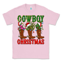Bubblegum Pink cowboy christmas boots cactus Classic Tee - CowGirlArtShop