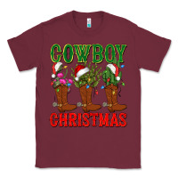 Burgundy cowboy christmas boots cactus Classic Tee - CowGirlArtShop