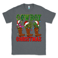 Charcoal Heather cowboy christmas boots cactus Classic Tee - CowGirlArtShop