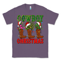 Lavender cowboy christmas boots cactus Classic Tee - CowGirlArtShop