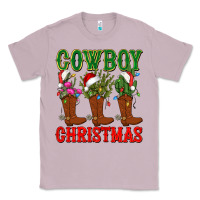 Lilac cowboy christmas boots cactus Classic Tee - CowGirlArtShop