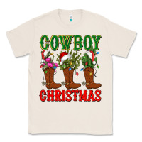 Natural cowboy christmas boots cactus Classic Tee - CowGirlArtShop