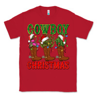 Red cowboy christmas boots cactus Classic Tee - CowGirlArtShop