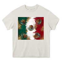 Cream Mexican Flag Heavy Core Tee - RanaPortraitStore