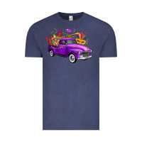 Vintage Denim Mardi Gras Truck King's Cake Vintage Tee - FaDigitalArtStudio