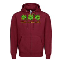 Burgundy shake your shamrocks Zipper Hoodie - AdoDesignShop