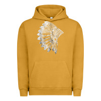 Pigment Peanut Butter native american feather headdress indian chief tribes prid t shirt Urban Hoodie - linhVisuals
