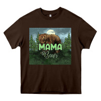 Chocolate Brown Mama bear tumbler Heavy Core Tee - HowdyJamesFarm