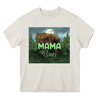 Cream Mama bear tumbler Heavy Core Tee - HowdyJamesFarm