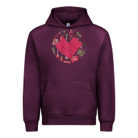 Mauve Wine womens happy valentine's day cute heart style for nurses life 2022 Urban Hoodie - linhVisuals