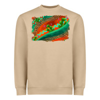 Mushroom westerb aztec and leopard background Heavyweight Sweatshirt - AdoDesignShop
