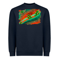 Navy westerb aztec and leopard background Heavyweight Sweatshirt - AdoDesignShop