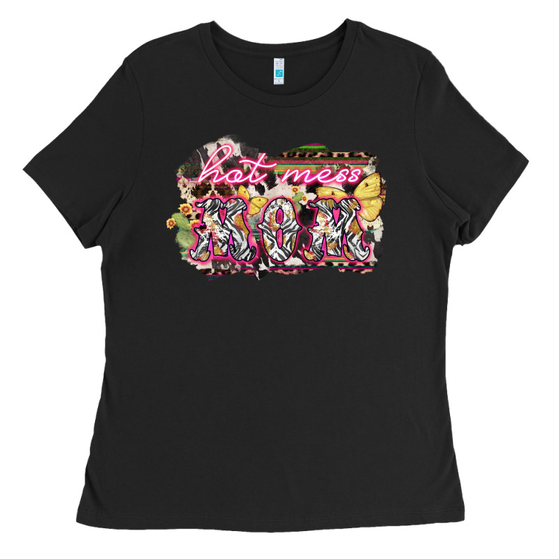 Hot Mess Mom Mother's Day Ladies Tee by HowdyJamesFarm | Teevron