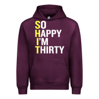 Mauve Wine so happy i'm thirty 30 year old funny 30th birthday t shirt Urban Hoodie - linhVisuals