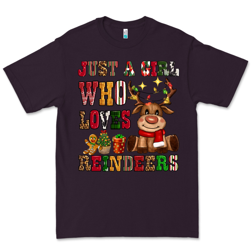 Just A Girl Who Loves Reindeers Premium Tee by CowGirlArtShop | Teevron