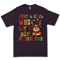 Plum just a girl who loves reindeers Premium Tee - CowGirlArtShop