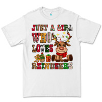 White just a girl who loves reindeers Premium Tee - CowGirlArtShop