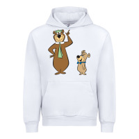 White Yogi Bear Urban Hoodie - linhVisuals