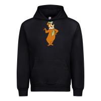 Black Yogi Bear Urban Hoodie - linhVisuals