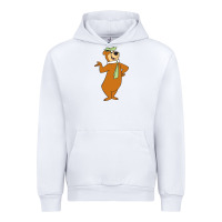 White Yogi Bear Urban Hoodie - linhVisuals