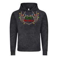 Vintage Black spooky christmas skeleton hands Vintage Hoodie - FaDigitalArtStudio