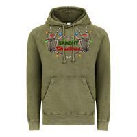 Vintage Olive spooky christmas skeleton hands Vintage Hoodie - FaDigitalArtStudio