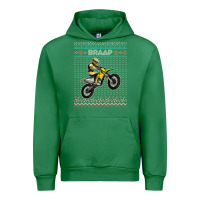 Emerald christmas motorcycle motocross braap dirt bike xmas Urban Hoodie - linhVisuals