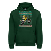 Forest Green christmas motorcycle motocross braap dirt bike xmas Urban Hoodie - linhVisuals